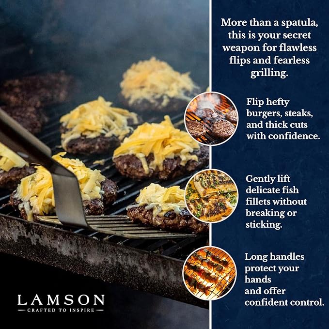 Lamson Premier BBQ Turner with Riveted Walnut Handle