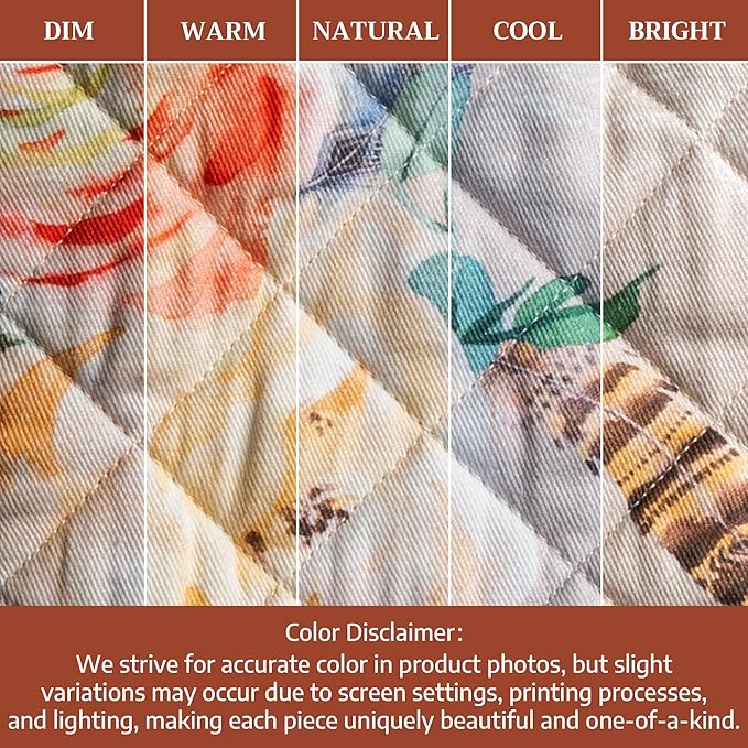 Maison d'Hermine Oven Gloves 100% Cotton Oven Mitt 7" x 13" with Loop Heat Resistant BBQ Cooking Gloves Baking Grilling Gifts for Mothers Day Spring/Summer (Pack of 1, Ibiza - Beige)