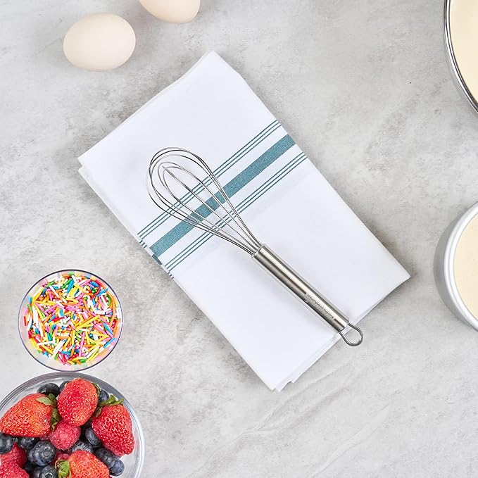 Restaurantware 9 in Stainless Steel Wire Whisk - German Standard Kitchen Balloon Whisk with Ergonomic Handle, Dishwasher Safe - Durable French Whisk for Cooking, Mixing Thick Batter and Sauce