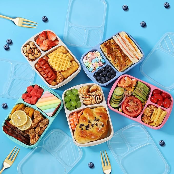 Lunch box meal prep containers snack containers-bento box food storage containers with lids snackle box container bento box adult salad container for lunch reusable for Work - Camping
