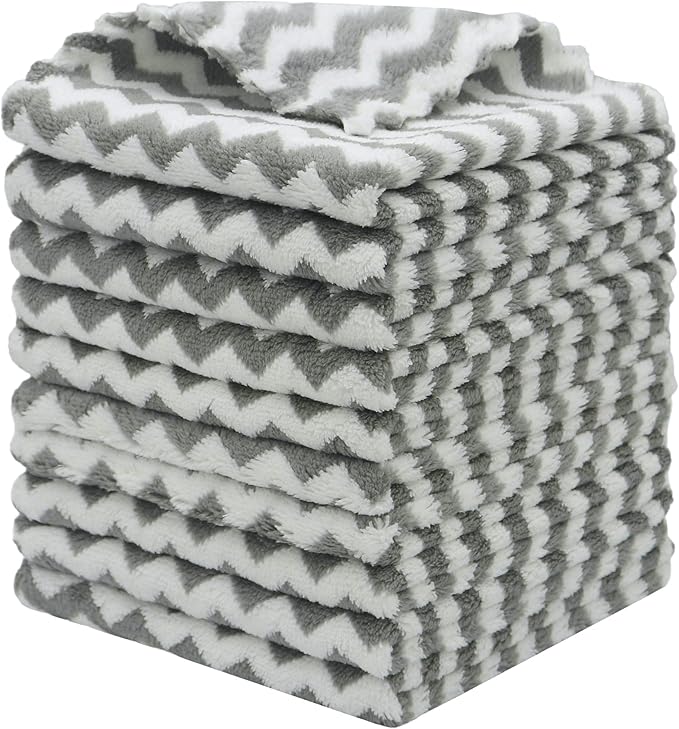 Microfiber Cleaning Cloth Lint Free Cleaning Rags, 10 Pack Fast Drying Dish Rags for Cleaning, Super Absorbent Kitchen Dish Cloths for Wash Dishes,12 in x 12 in (Grey)