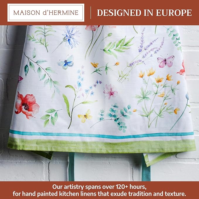 Maison d' Hermine 100% Cotton Apron for women with Pocket Kitchen Chef Apron for Men Cooking Mothers Day Gifts