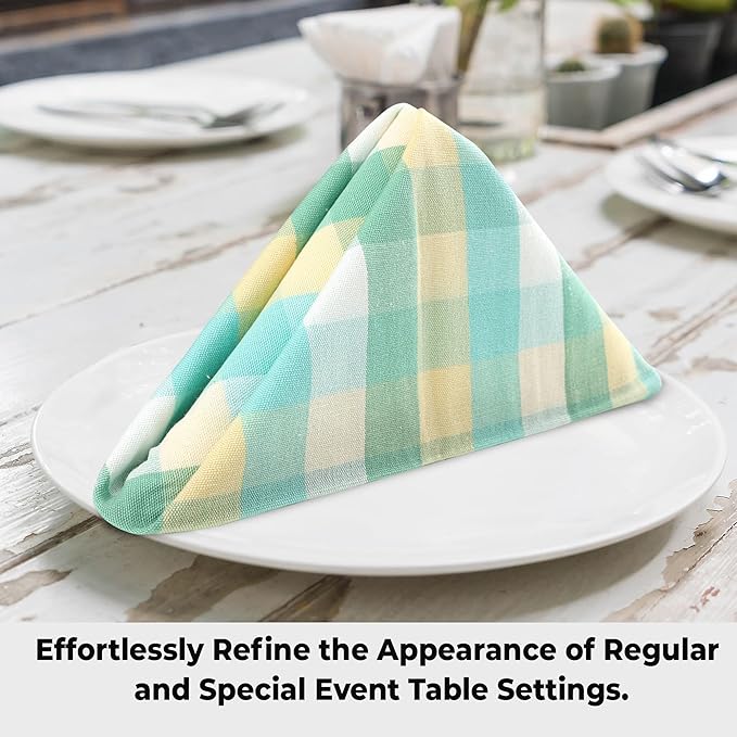 Urban Villa Cloth Napkins Set of 12 20x20 Inches 100% Cotton Napkins Cloth Washable Soft Durable Reusable Absorbent Table Dinner Napkins Cloth for Hotel Lunch Restaurant Weddings Parties-Green Sand