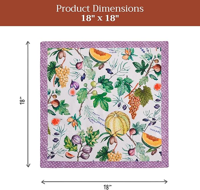 Maison d' Hermine Cloth Napkins Set of 4 100% Cotton Everyday Reusable Square Napkins Cloth Washable Dinner Party Wedding Restaurant Gifts for Mothers Day Spring/Summer (Cavaillon, 18" x 18")