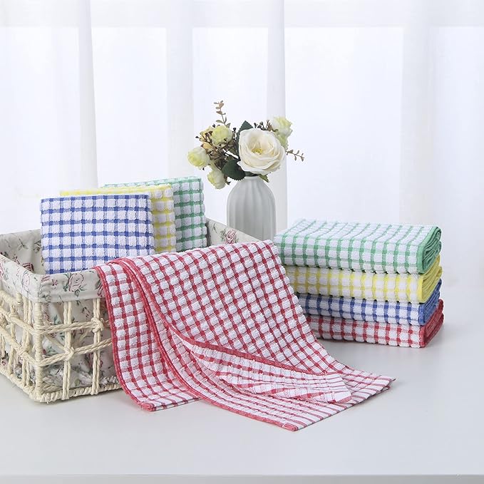 Oeleky Dish Towels for Kitchen 15x26 Inches, Pack of 8 Cotton Kitchen Towels for Drying Dishes (Multi, 15x26 inches)