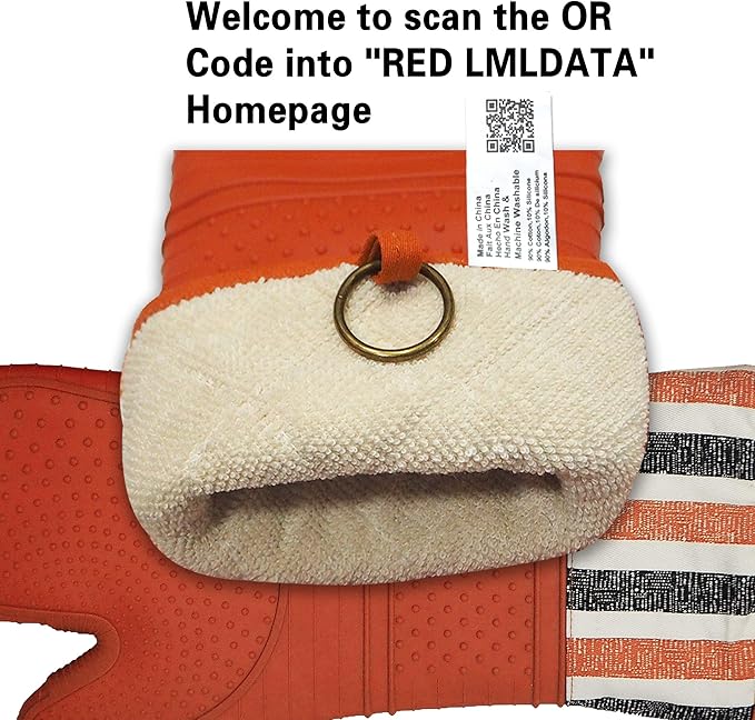 RED LMLDETA Heat Resistant 550 Degree Oven mitt, Silicone Oven Hot Mitts - 1 Pair, Extra Long Professional Baking Oven Gloves - Food Safe,Pot Holders Cooking,Grilling,Kitchen (Tangerine Mittens)