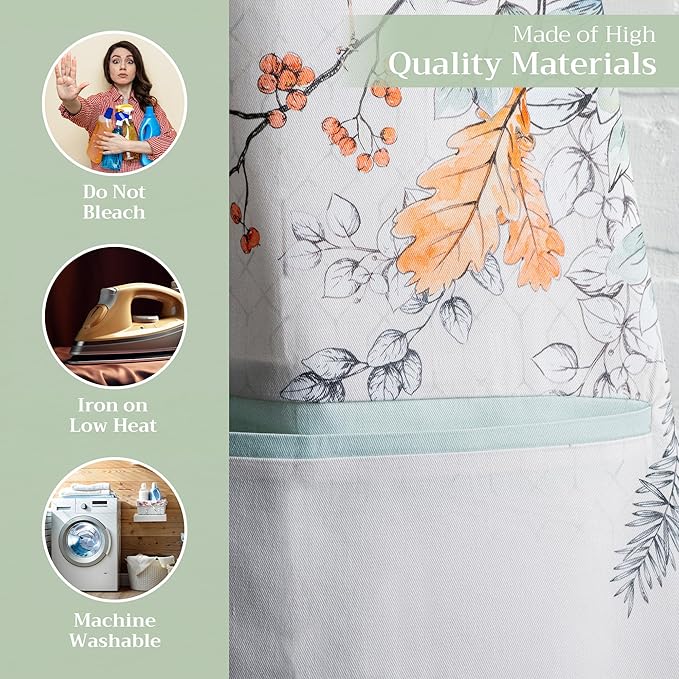 Maison d' Hermine 100% Cotton Apron for women with Pocket Kitchen Chef Apron for Men Cooking Mothers Day Gifts