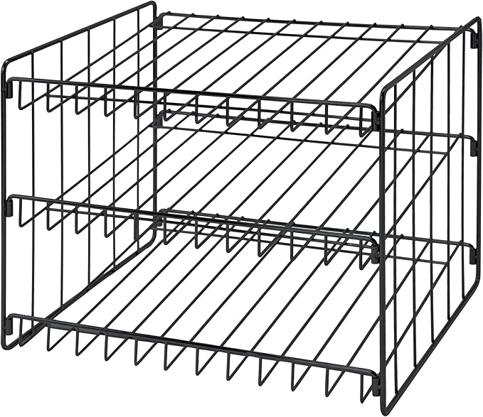 Kitchen Details 3 Tier Can Storage Organizer Rack in Black