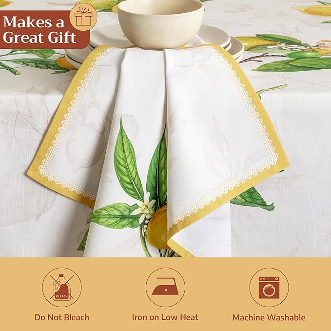 Maison d' Hermine Cloth Napkins Set of 4 100% Cotton Everyday Reusable Square Napkins Cloth Washable Dinner Party Wedding Restaurant Gifts for Mothers Day Spring/Summer (Limoncello, 20" x 20")