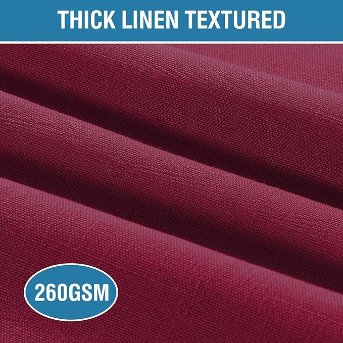 H.VERSAILTEX Linen Placemats Set of 4 Premium Solid Table Mats for Dining Table Spill-Proof Waterproof Heat-Resistant Kitchen Mats Washable, 12x18 inches, Christmas Red