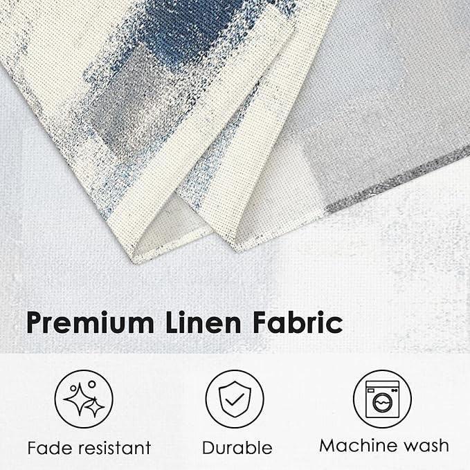 Emvency Farmhouse Placemats Set of 4, Vintage Blue and Grey Abstract Art Painting 12x18 Inch Table Mats for Outdoor Home Party Kitchen Dining Decoration