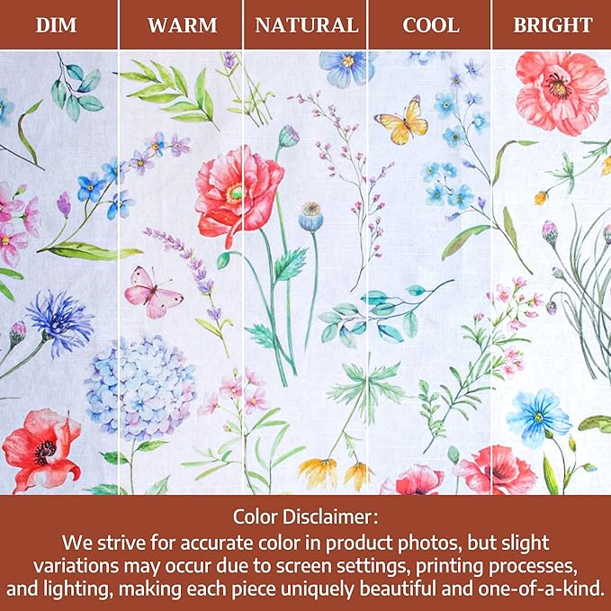 Maison d' Hermine Kitchen Towels Set of 3 100% Cotton 27.50" x 20" Reusable Cloth Tea Dish Towels Absorbent with Hanging Loop for Kitchen Gifts for Mothers Day Spring/Summer (Just Floral)
