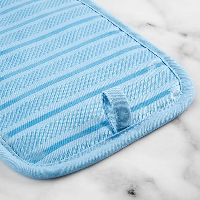 KitchenAid Albany Pot Holder 2-Pack Set, Blue Velvet, 7"x10"