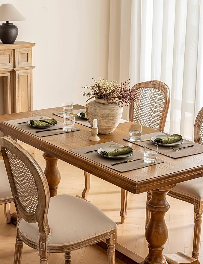 Cloth Placemats Set of 8 Machine Washable Burlap Brown Neutral Plate Coasters for Dining Table Mats Farmhouse Kitchen Table Decorations 12x18 Inch
