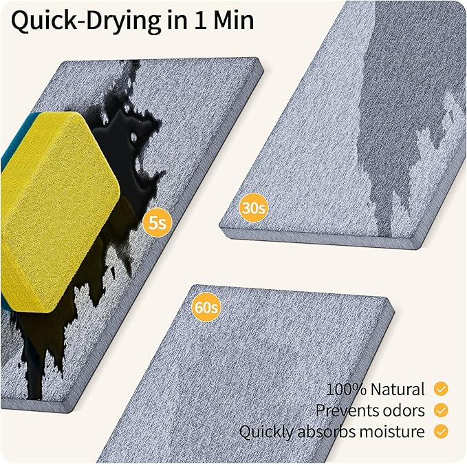 Large Family-Sized Sponge Holder for Kitchen Sink Organizer - Sink Caddy with Instant Drying Stone, Stainless Steel Sponge Holder for Sponges, Scrubbers, Soap, Home Countertop Organizer