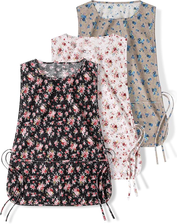 3 pack Women Cobbler Apron Vintage Floral Aprons for Women Chef Bakers Apron for Baking, Cooking, Gardening