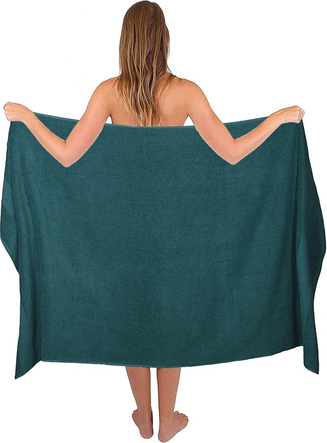 Belizzi Home Premium Cotton Oversized 2 Pack Bath Sheet 35x70-100% Pure Cotton - Ideal for Everyday use - Ultra Soft & Highly Absorbent - Machine Washable - Teal