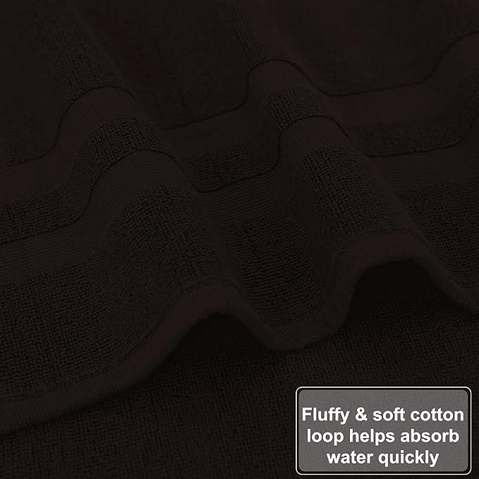 GOLD TEXTILES Premium Chocolate Brown Bath Mat - 2 Pack 22x34 Inches - Not a Bathroom Rug - 100% Ring Spun Cotton - Highly Absorbent & Non Slip Shower Bathroom Floor Mat Towel - Machine Washable