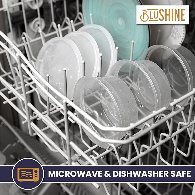 BluShine [40 Sets] 8 oz. Plastic Deli Food Storage Containers with Airtight Leak Proof Lids - Reusable - Microwave, Fridge, and Freezer Safe