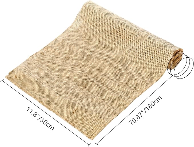 Tosnail 12 Pack 12" x 71" Burlap Table Runners, Rustic Jute Fabric Roll, Vintage Wedding Decorations, Brown Party Runner, Dinner Table Mats Placemats for Home Decor, Outdoor Wedding, Party, Events