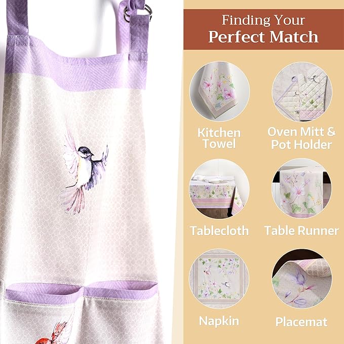 Maison d' Hermine 100% Cotton Apron for women with Pocket Kitchen Chef Apron for Men Cooking Mothers Day Gifts