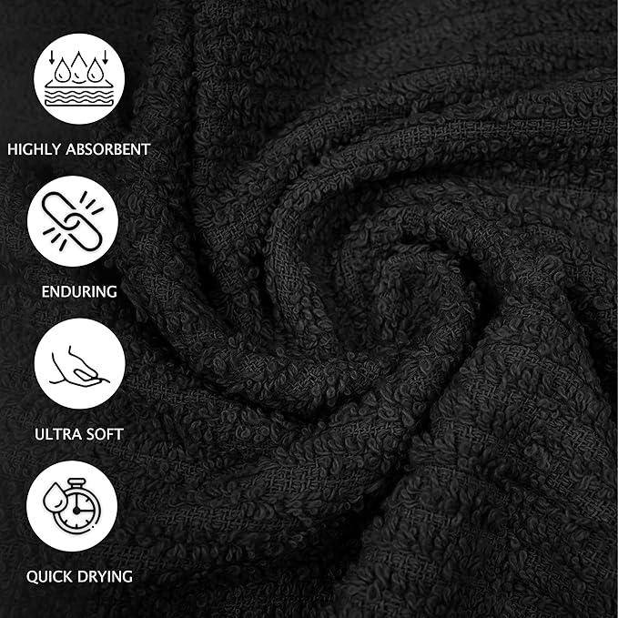 ZUPERIA Bar Mop Kitchen Towels - Pack of 12 (16" x19”) 100% Ring Spun Cotton - Dish Washcloths for Superb Cleaning and Less Lint - Highly Absorbent Dish Cloths and Dish Towels for Everyday use (Grey)