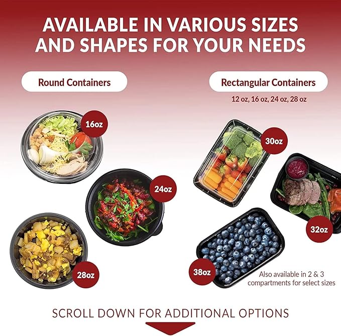 Reli. Meal Prep Containers (100 Pack, 32 oz.) | 1 Compartment Food Containers with Lids | Microwavable Freezer Dishwasher Safe - Bento Box