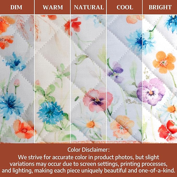 Maison d' Hermine Pot Holders 100% Cotton Heat Resistant Potholders 8" x 8" Hot Pads with Loop BBQ Cooking Baking Gifts for Mothers Day Handling Hot Pans Spring/Summer (Pack of 1, Summer Whisper)