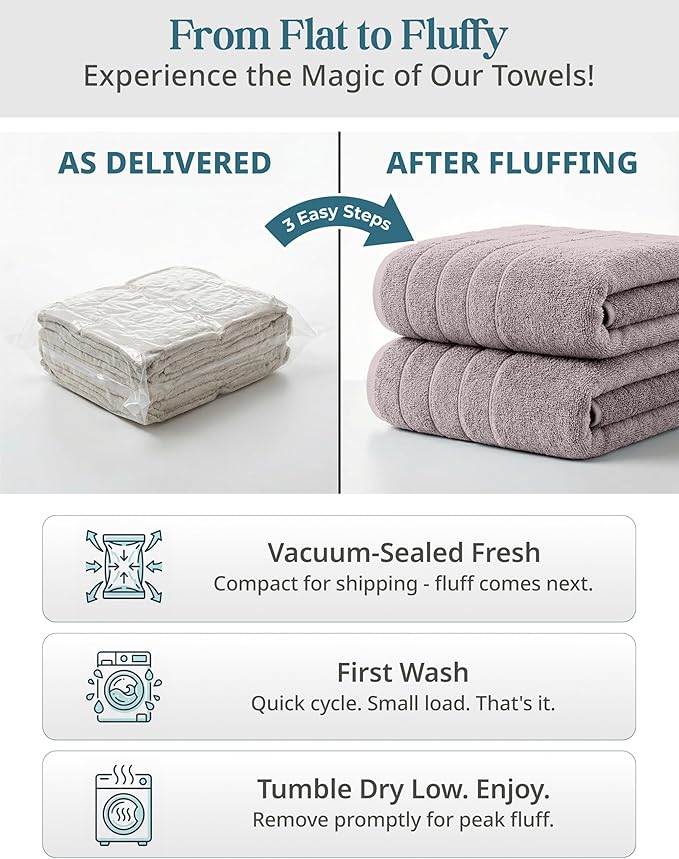 24-Piece Luxury Bathroom Towels – 100% Cotton Soft Towel Set, 2 Bath Sheets, 2 Bath, 2 Gym Towel, 4 Fingertip, 6 Hand, 8 Washcloths, Quick-Dry Absorbent, Hotel & Spa Quality, Easy to Wash – Platinum