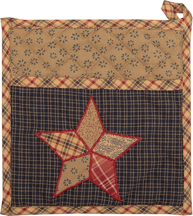 VHC Brands 12262 Arlington Patchwork Star Pot Holder
