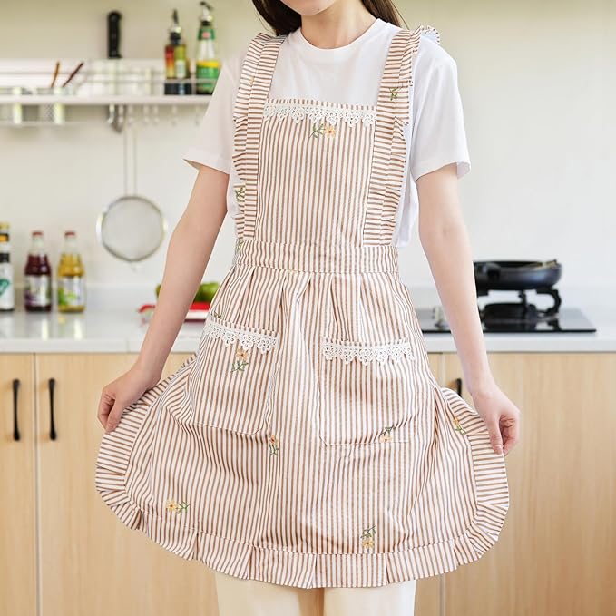 Funny Aprons for Women with Pockets, Kitchen Cooking Grilling Bbq Cute Chef Apron, Mothers Day Birthday Gifts for Women