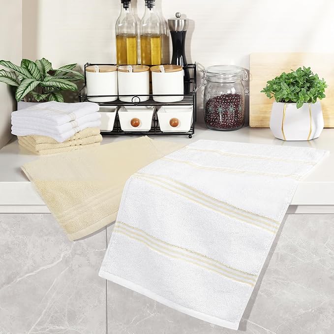 Silicone Oven Mitts Pot Holder Kitchen-Towels100% Cotton Dish Towels for Kitchen,Super Soft and Absorbent Kitchen Hand Towels/Tea Towels.Pot Holder,Oven Mitt Heat Resistant,Silicone Grip,Gift Set