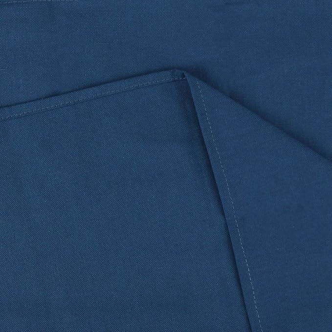 Solid Color Cotton Blended Dinner Cloth Napkins - Set of 12 (17 x 17 inches) - for Events & Home Use (Aegean Blue)