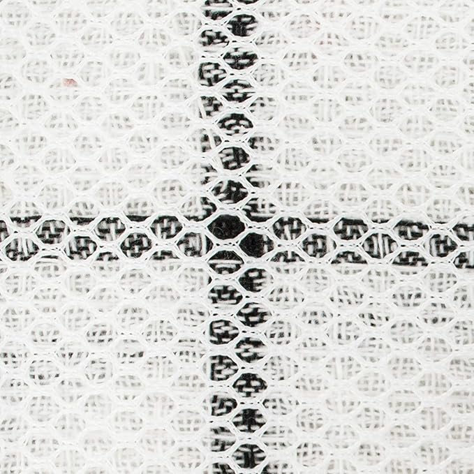 DII Scrubber Dishcloths Collection Windowpane Dishrag Set, 12x12, White/Black Stripe, 6 Piece