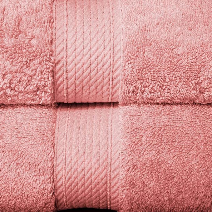 Superior Egyptian Cotton Pile 10 Piece Towel Set, Includes 2 Bath, 4 Hand, 4 Face Towels/ Washcloths, Ultra Soft Luxury Towels, Thick Plush Essentials, Guest Bath, Spa, Hotel Bathroom, Tea Rose