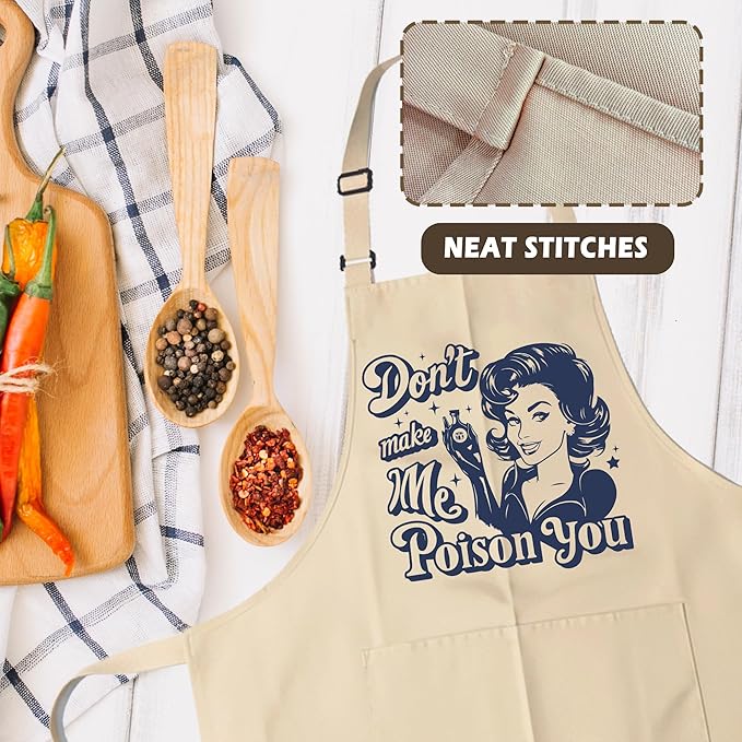 Funny Aprons for Women - Baking Gift for Women, Mothers Day Christmas Birthday Gifts, Perfect for Cooking, Bartending