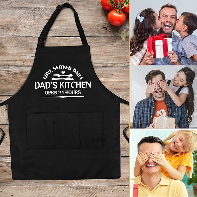 Grilling Aprons for Men,Cnavas Corss Back with Large Pockets Adjustable Chef Aprons, Funny Gifts for Men