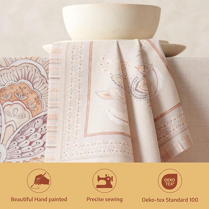Maison d' Hermine Napkin 100% Combed Cotton Premium 20 Inch x 20 Inch Set of 4 Dinner Napkins, Decorative Washable Cloth Napkin for Dining, Buffet Parties & Camping - Society Florals