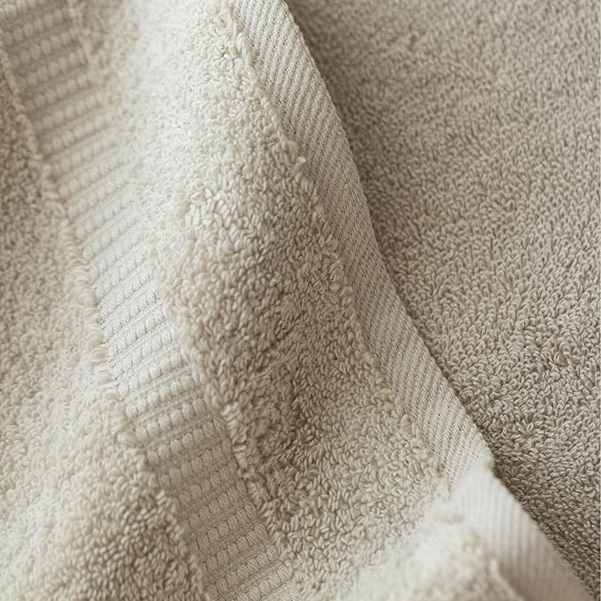 SALBAKOS 100% Turkish Cotton Washcloth Set of 12, 13x13 inch | Premium Quality | Hotel & Spa Collection | Ultra Soft, Super Absorbent, Wash Cloth Towels | Made in Turkey (Stone, 12 Washcloths)