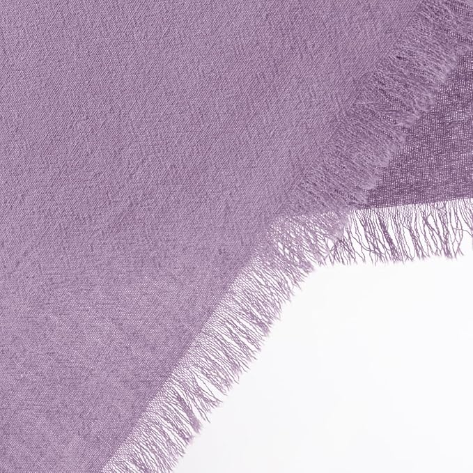 DeZerlor 6 Pack Purple Cotton Linen Napkins with Fringe Spring Cloth Napkins Set of 6 Boho Handmade Dinner Napkins Bulk for Wedding Bridal Baby Shower Parties, 17 x 17 Inches