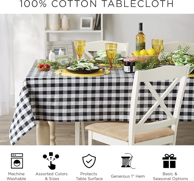 DII Lemon Bliss Tabletop Collection, Tablecloth, 70" Round