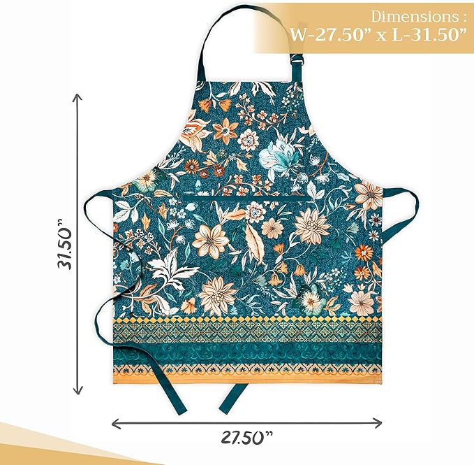 Maison d' Hermine 100% Cotton Apron for women with Pocket Kitchen Chef Apron for Men Cooking Mothers Day Gifts