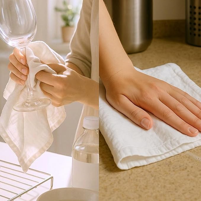 Flour Sack Towels | Tea Towel for Crafts| Kitchen Dish Cotton Blank Towel for Embroidery| Baking Bread Proofing Linen Cover| Super Absorbent Quick Dry| 3 Pack 28"x28" White