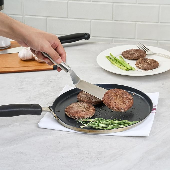Restaurantware 11" Stainless Steel Turner - 24 Pack - German Standard Kitchen Spatula with Ergonomic Handle, Heat-Resistant - Heavy-Duty Steel Spatula for Flipping Burgers, Eggs, Meat