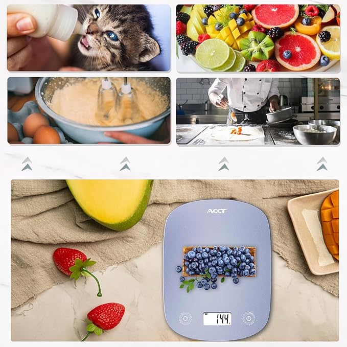 Digital Food Scale 11lb/0.1oz, Digital Kitchen Scale Weight in Grams & Oz, Cook Scale for Baking and Meal Prep, 6 Units with Tare Function, LCD Display (Purple)