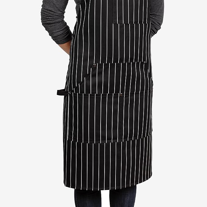 Chef Pomodoro Chef Apron for Men and Women - Kitchen Apron with Pockets & Adjustable Neck Straps - Cooking Apron 100% Cotton