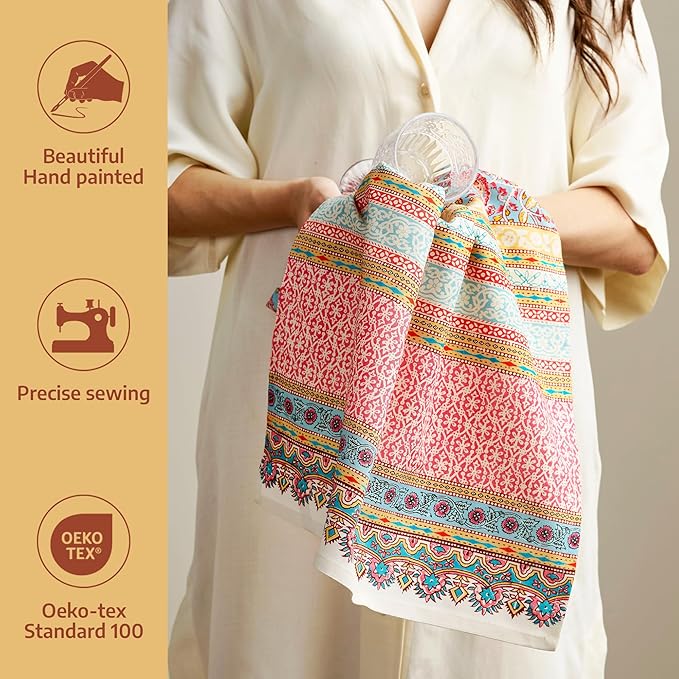 Maison d' Hermine Kitchen Towel 100% Combed Cotton Premium Set of 3 Kitchentowels Tea Towels (20"x27.50") for Table Cleaning, Dining, Buffet Parties & Wedding Use - Lauris
