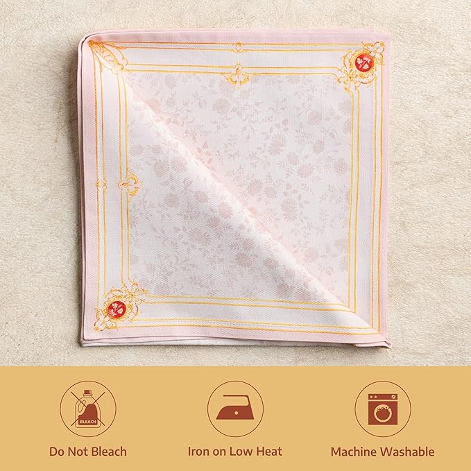 Maison d' Hermine Napkins 100% Combed Cotton Premium Set of 4 Decorative Cloth Napkin Washable Dinner Napkins for Holiday, Dinner, Wedding, Restaurant & Dining - Pastries (20”x20”)