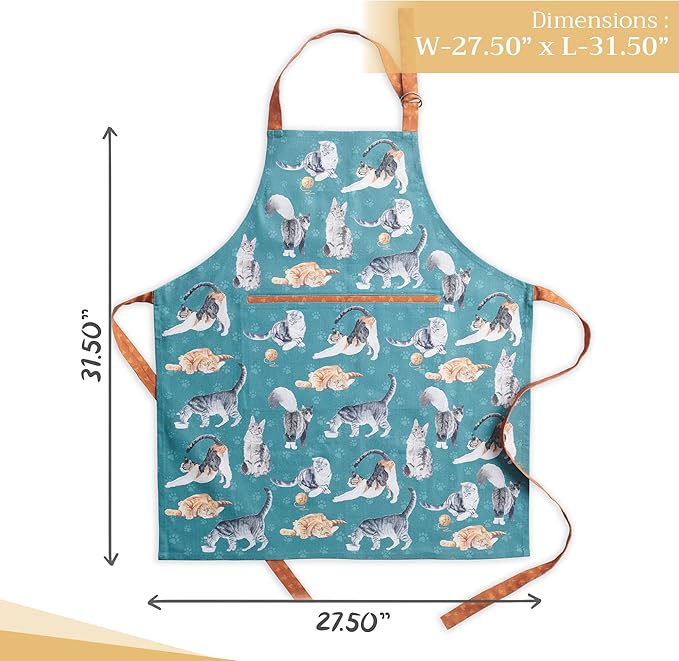Maison d' Hermine 100% Cotton Apron for women with Pocket Kitchen Chef Apron for Men Cooking Mothers Day Gifts