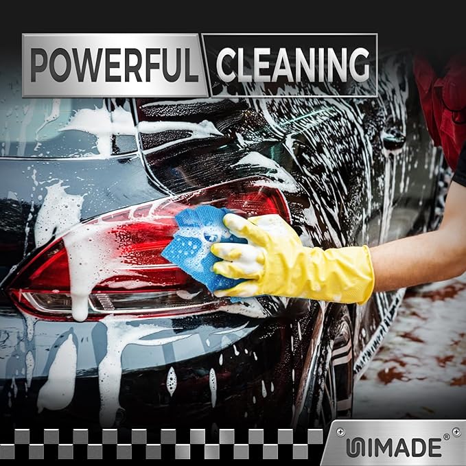 UNIMADE Shop Towel Rag, 200 Pack Reusable Rags Bulk Microfiber Cleaning Cloth Lint Free Towels for Car Kitchen Automotive Bar Mechanic Restaurant Garage, 11.5"x 11.5", Blue